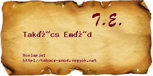 Takács Emőd névjegykártya